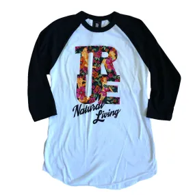 Womens True Natural Living Raglan T-Shirt White/Black