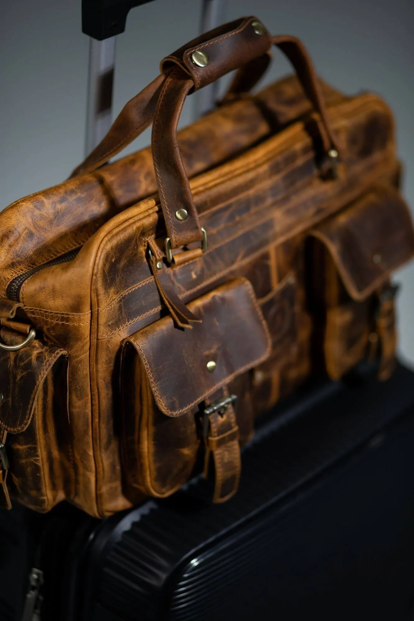 Wright Pilot Leather Laptop Bag