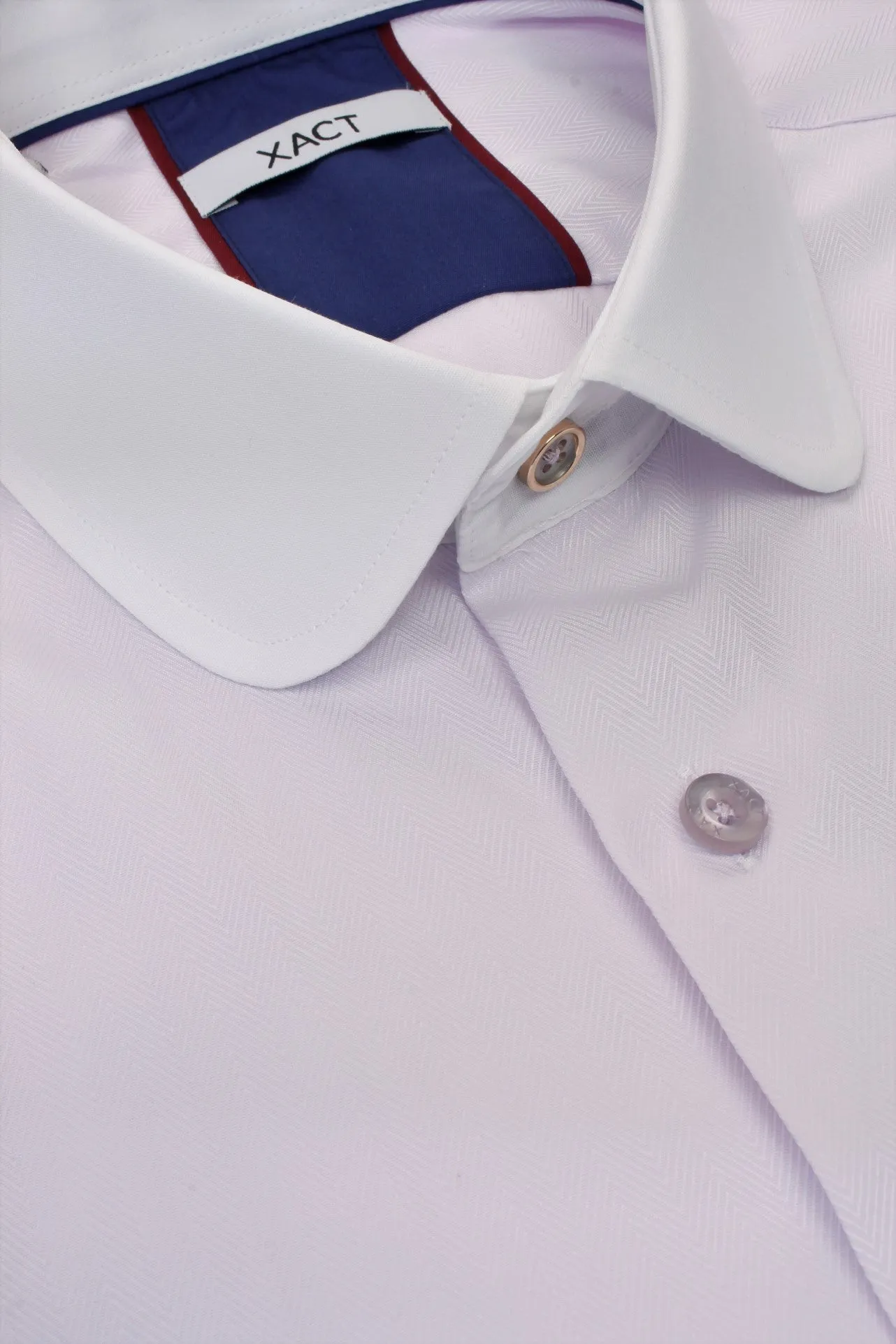 Xact Men's Club/ Penny Collar Shirt - White Contrast Collar & Cuffs