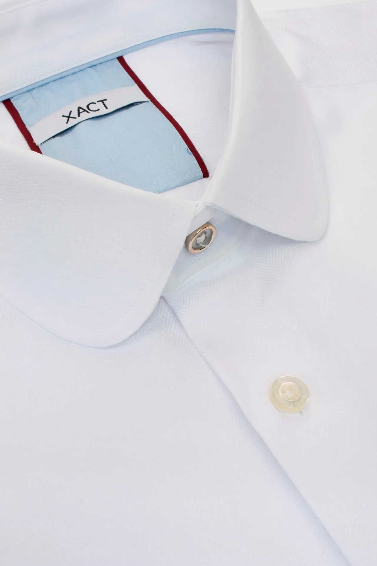 Xact Men's Club/ Penny Collar Shirt - White Contrast Collar & Cuffs