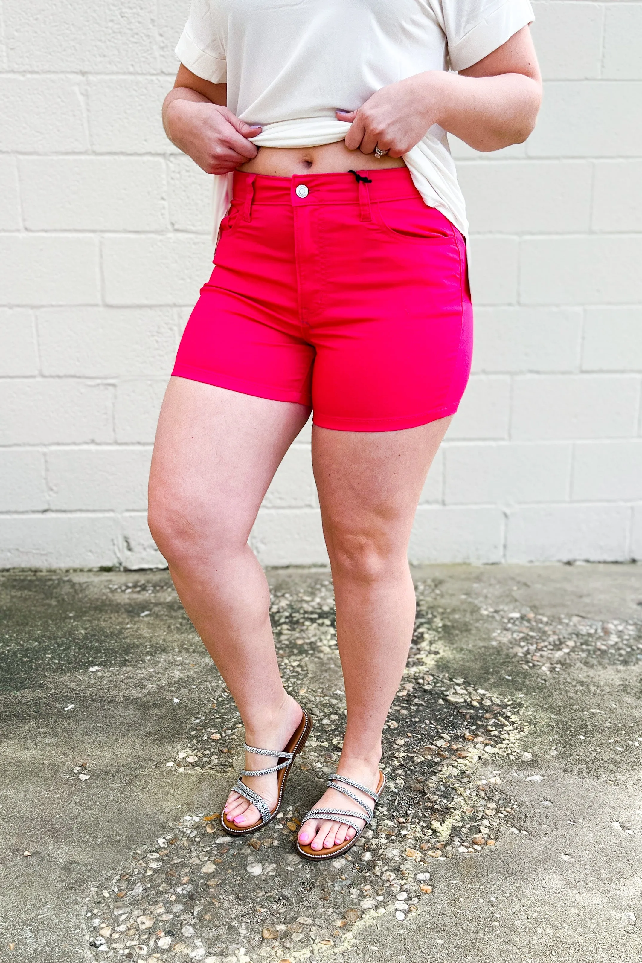 Zenana Kallen Shorts, Fushia